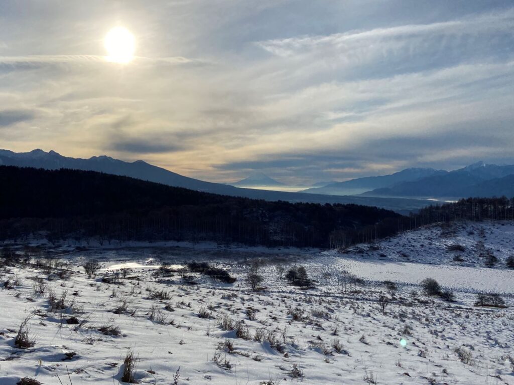 霧ヶ峰　富士山
別荘地　雪