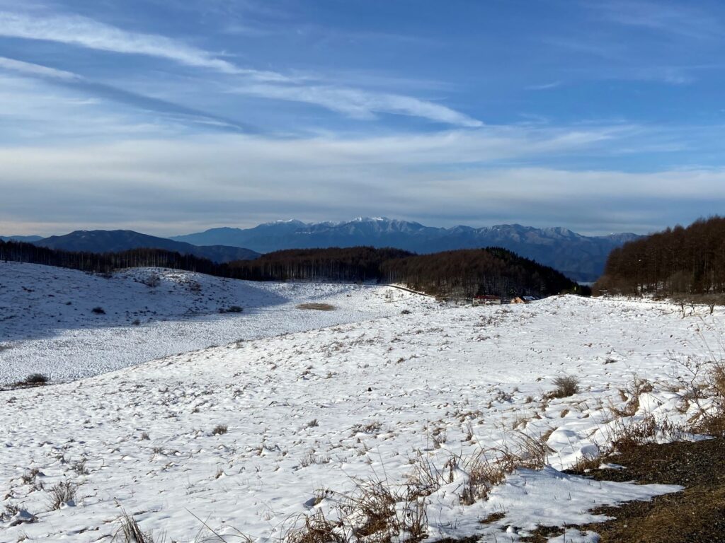 霧ヶ峰　中央アルプス
別荘地　雪