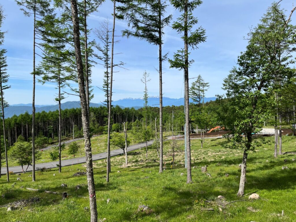 山の見える別荘地