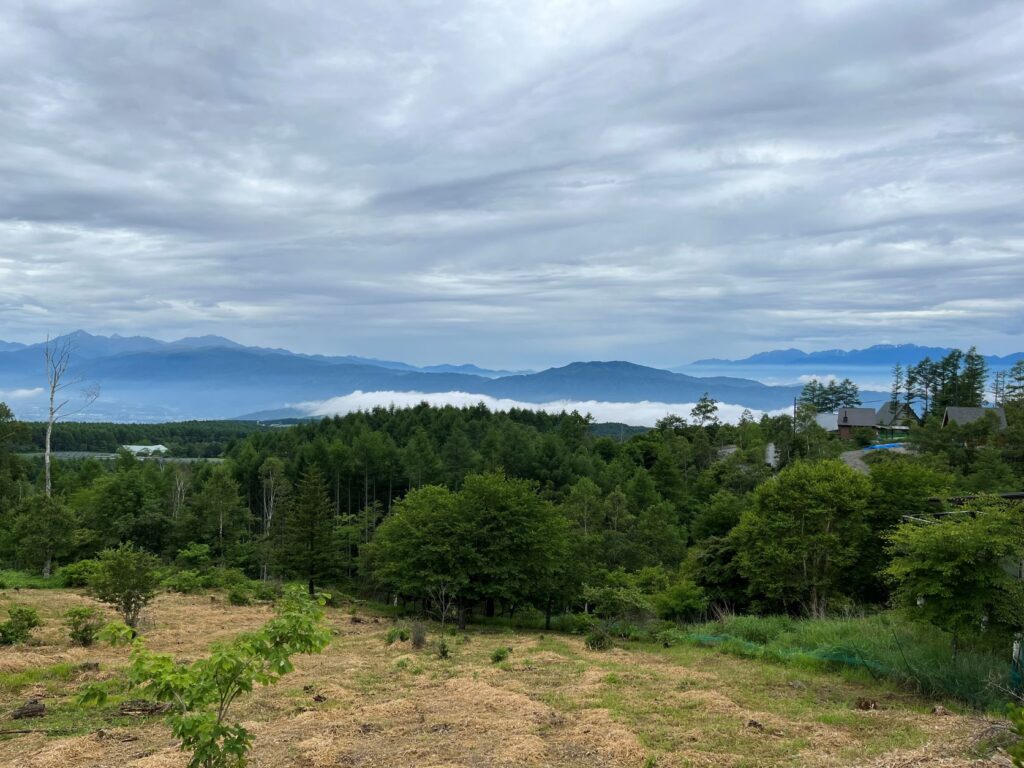 霧ヶ峰　曇空　木曽山脈　中央アルプス　別荘地　南アルプス　赤石山脈