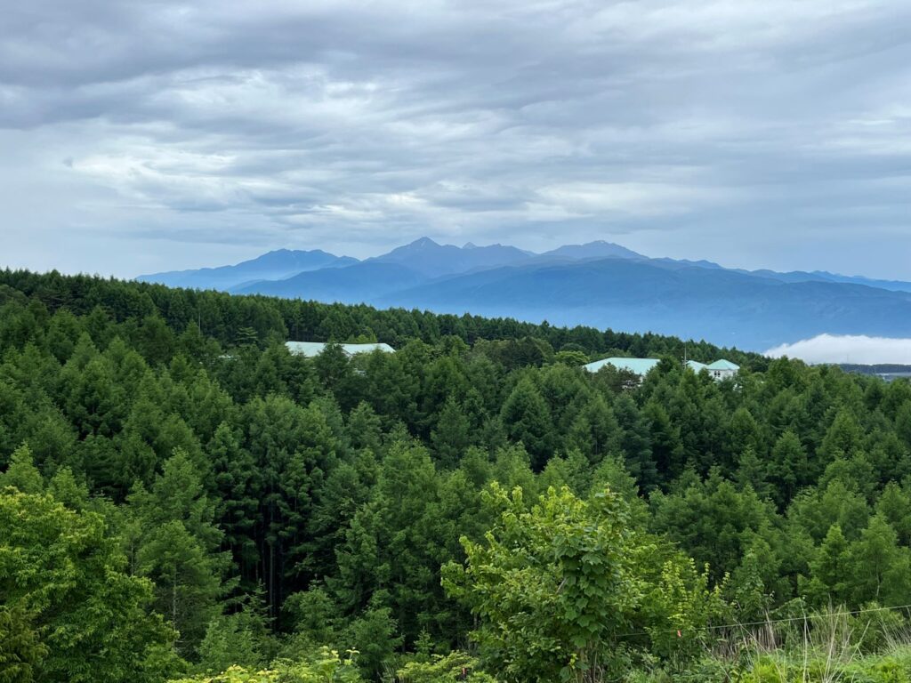 霧ヶ峰　曇空　木曽山脈　中央アルプス　別荘地　南アルプス　赤石山脈