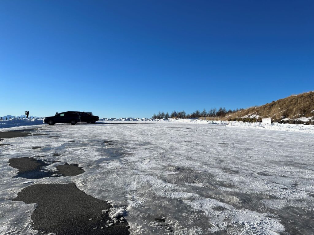 ビーナスライン積雪　霧ヶ峰からの風景　ビーナスラインからの風景