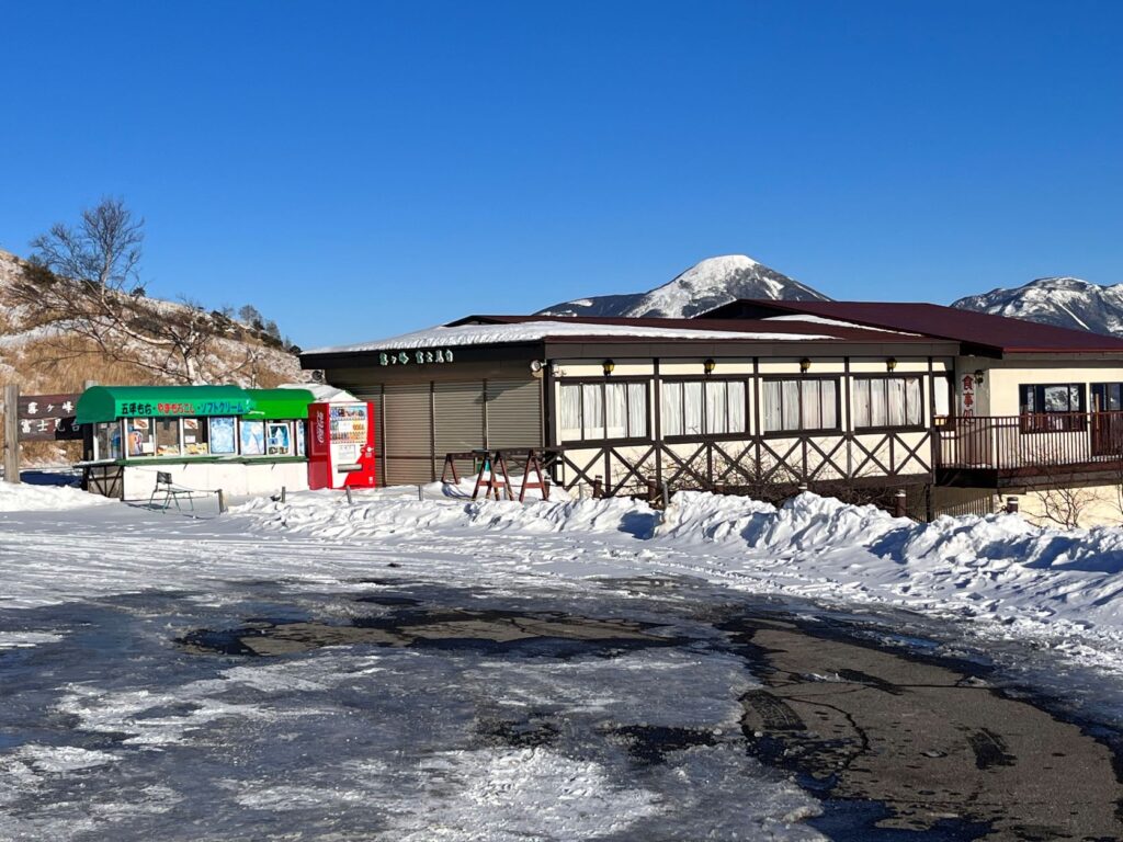 ビーナスライン積雪　霧ヶ峰からの風景　ビーナスラインからの風景