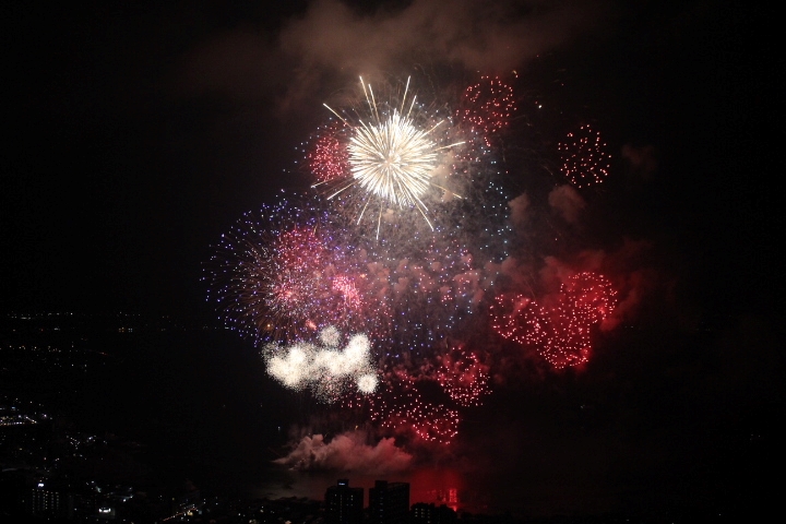 諏訪湖花火　霧ヶ峰　別荘地