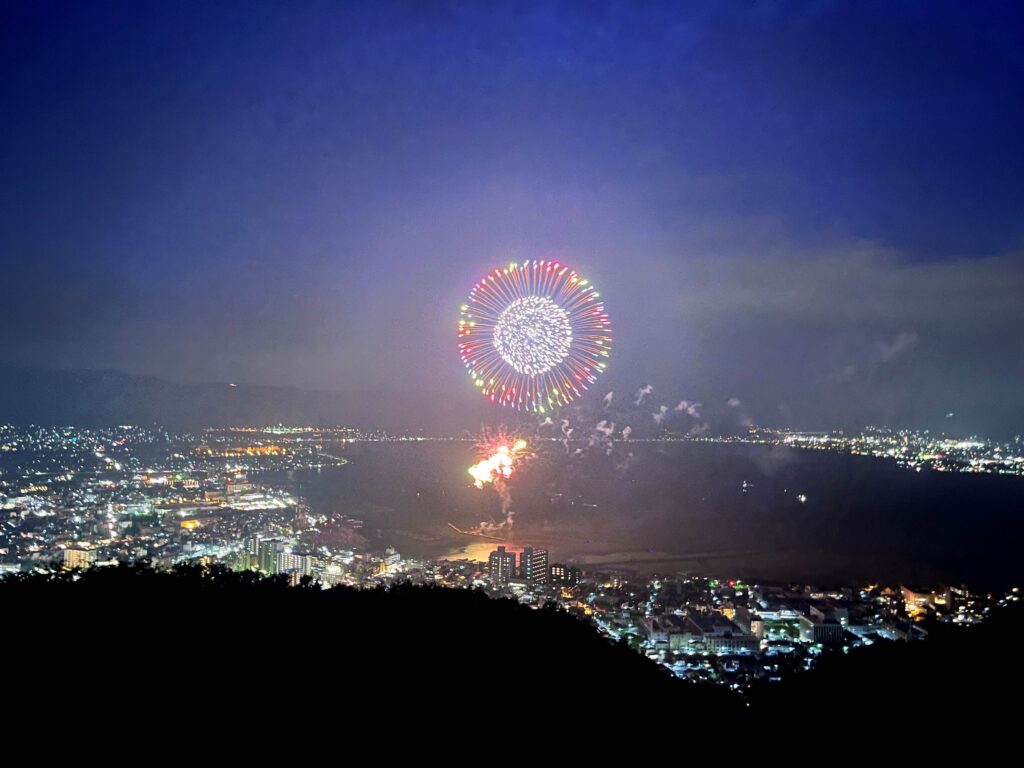 諏訪湖花火　霧ヶ峰　別荘地