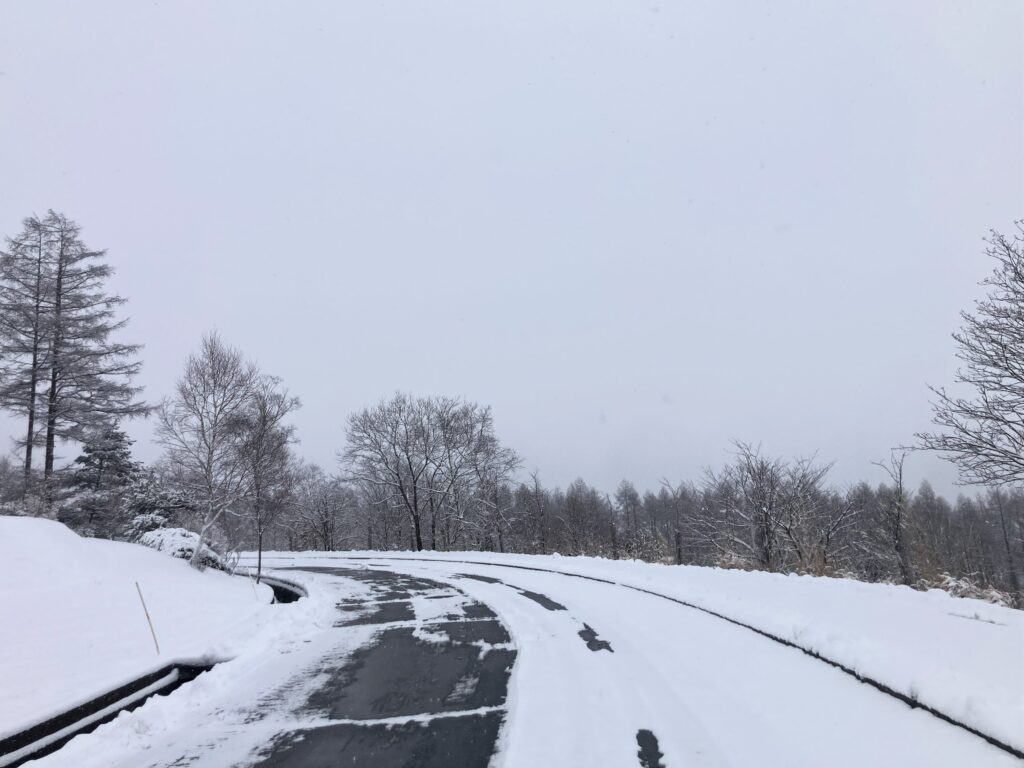 信州諏訪霧ヶ峰高原別荘地　ビバルデの丘　長野県諏訪市　霧ヶ峰　雪　山　積雪情報　道路　道路状況