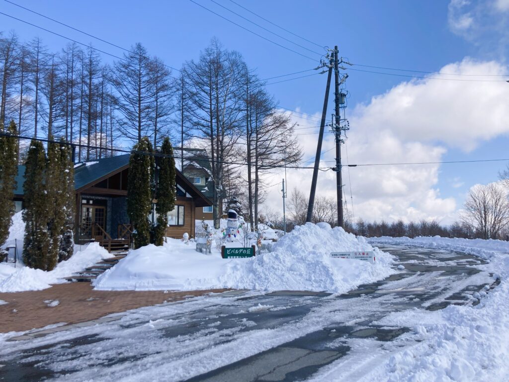 信州諏訪霧ヶ峰高原別荘地　ビバルデの丘　雪　積雪情報　天気　山　長野県諏訪市　レジャー　