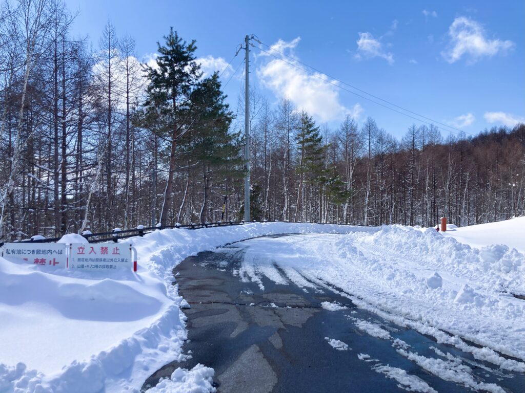 信州諏訪霧ヶ峰高原別荘地　ビバルデの丘　雪　積雪情報　天気　山　長野県諏訪市　レジャー　道路