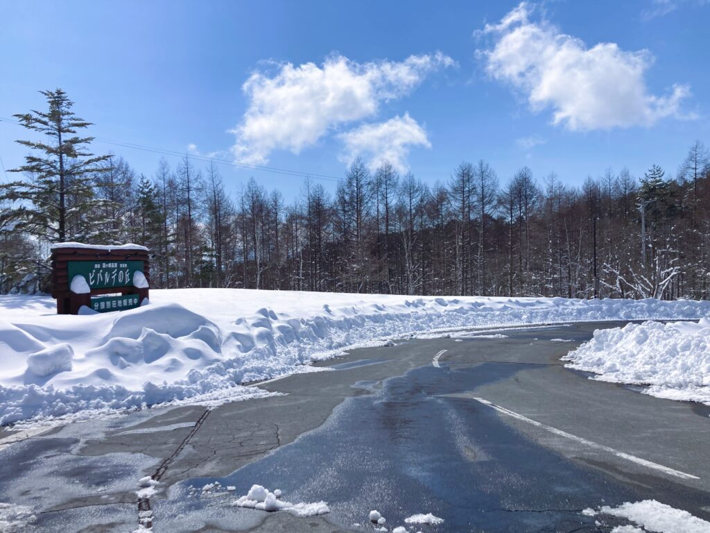 信州諏訪霧ヶ峰高原別荘地　ビバルデの丘　雪　積雪情報　天気　山　長野県諏訪市　レジャー　