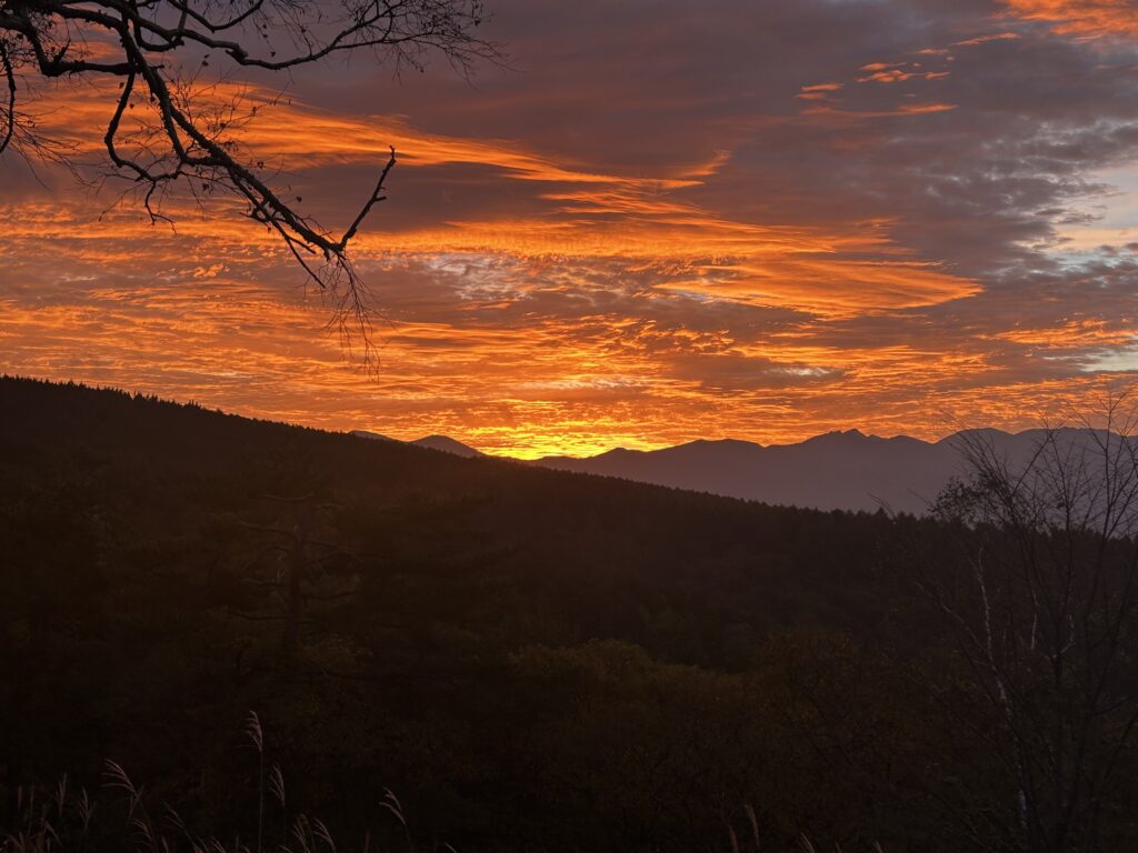 別荘地の朝焼け