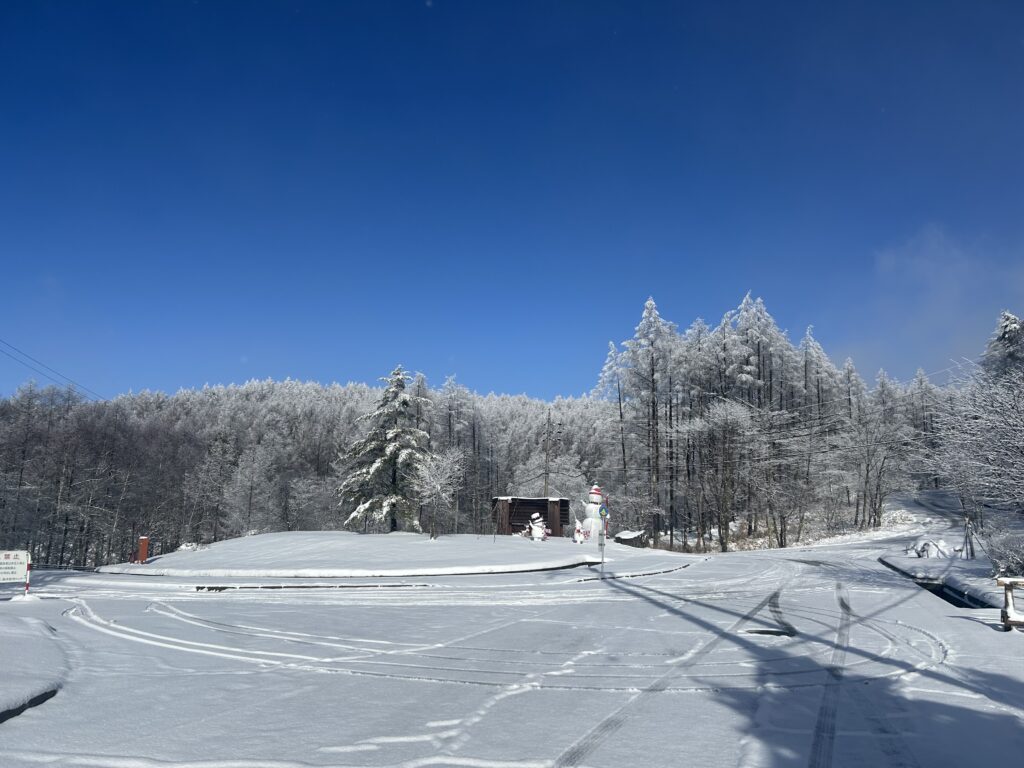 州諏訪霧ヶ峰高原別荘地　霧ヶ峰　ビバルデの丘　長野県諏訪市　ビーナスライン　別荘　山　森　森林　自然　富士山　八ヶ岳　南アルプス　中央アルプス　　冬　雪　眺望　積雪　道路状況